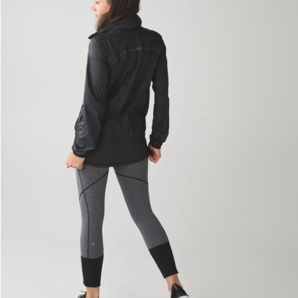 Lululemon Rebel Runner Crop Mini Pop Stripe Heathered Slate Black Size 8 - Picture 6 of 16